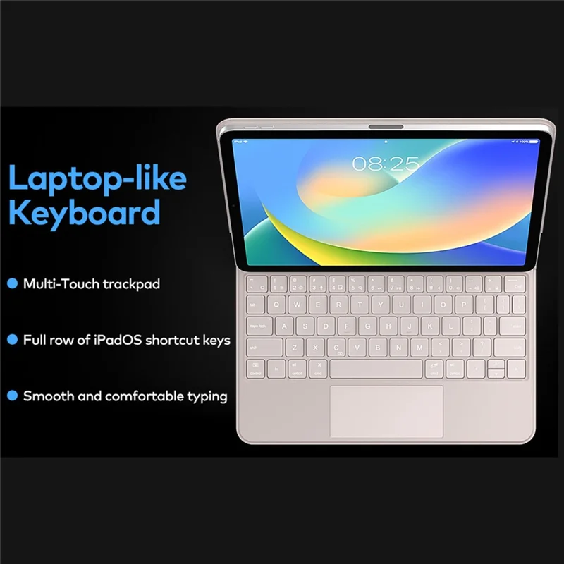 For iPad (2025) / iPad 10.9 (2022) Magnetic Floating Bluetooth-compatible Keyboard Case with Touchpad and Backlit - Pink