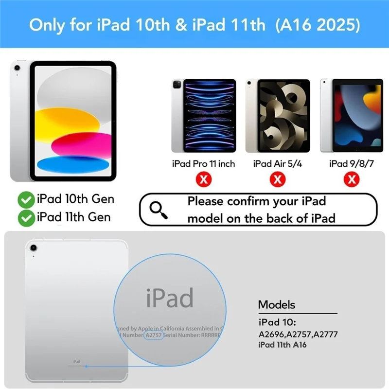 For iPad (2025) / iPad 10.9 (2022) Magnetic Floating Bluetooth-compatible Keyboard Case with Touchpad and Backlit - Pink