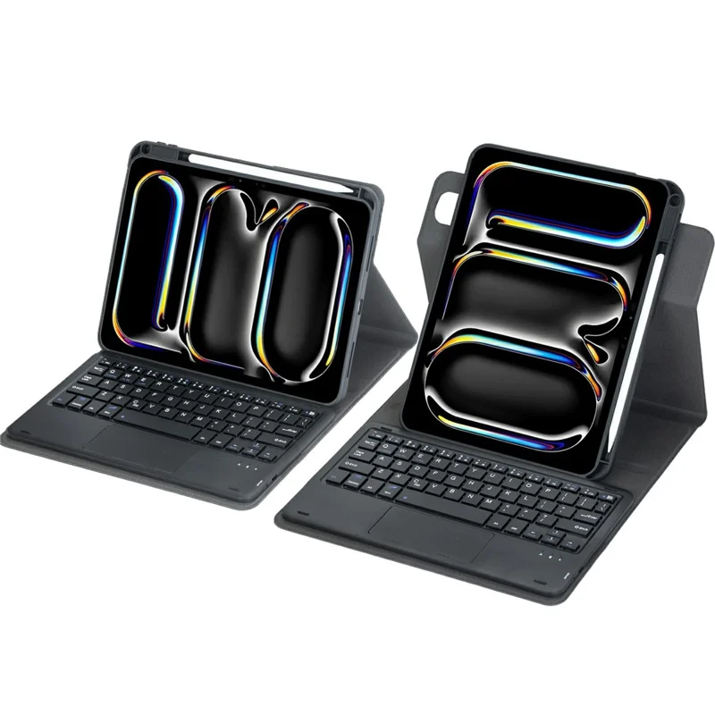 L13B-A For iPad Pro 11 (2025) / (2024) Rotating Keyboard Case Touchpad Protective Cover with Stand - Black