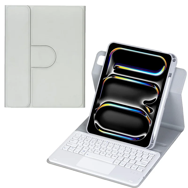 L13B-A For iPad Pro 11 (2025) / (2024) Rotating Keyboard Case Touchpad Protective Cover with Stand - Grey