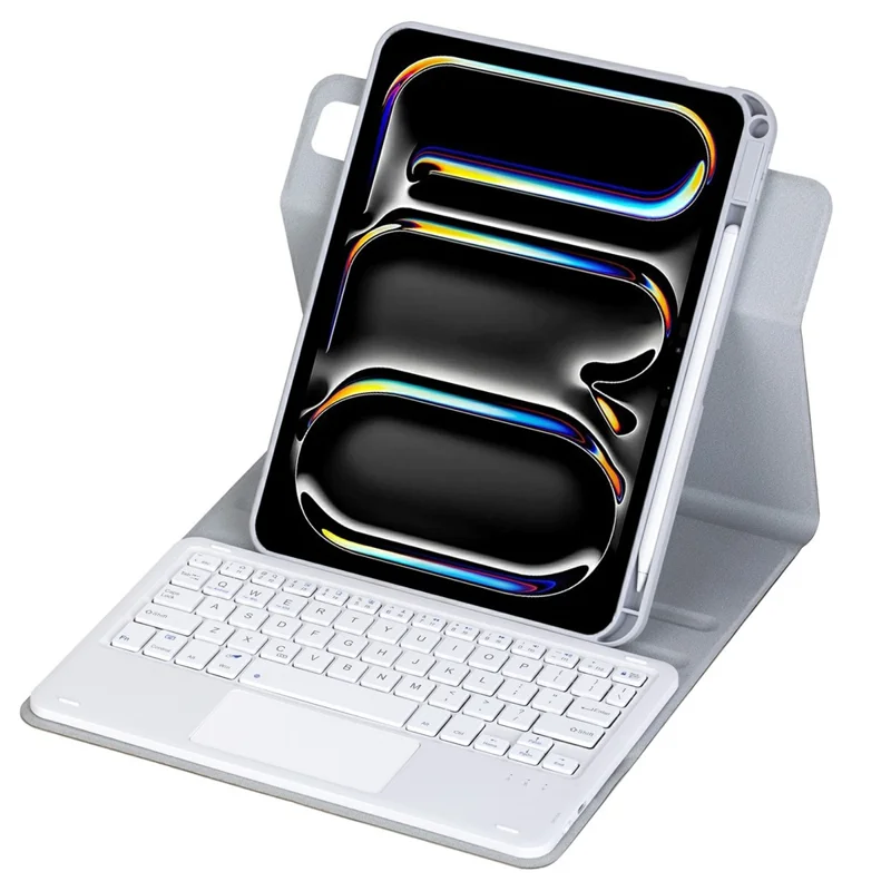 L13B-A For iPad Pro 11 (2025) / (2024) Rotating Keyboard Case Touchpad Protective Cover with Stand - Grey