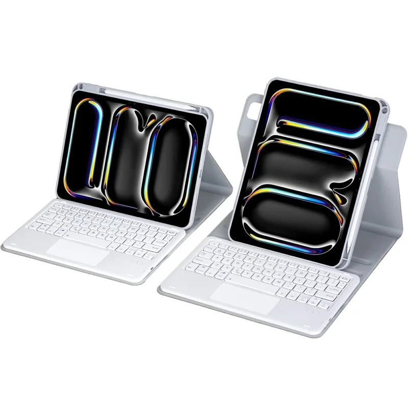 L13B-A For iPad Pro 11 (2025) / (2024) Rotating Keyboard Case Touchpad Protective Cover with Stand - Grey