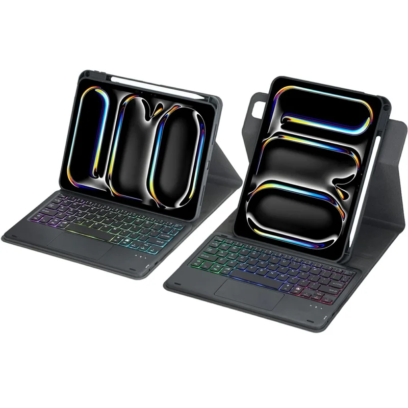 L13B-AS For iPad Pro 11 (2025)  /  (2024) Keyboard Case with Touchpad  /  Backlit Wireless Detachable Folio Keyboard Cover - Black