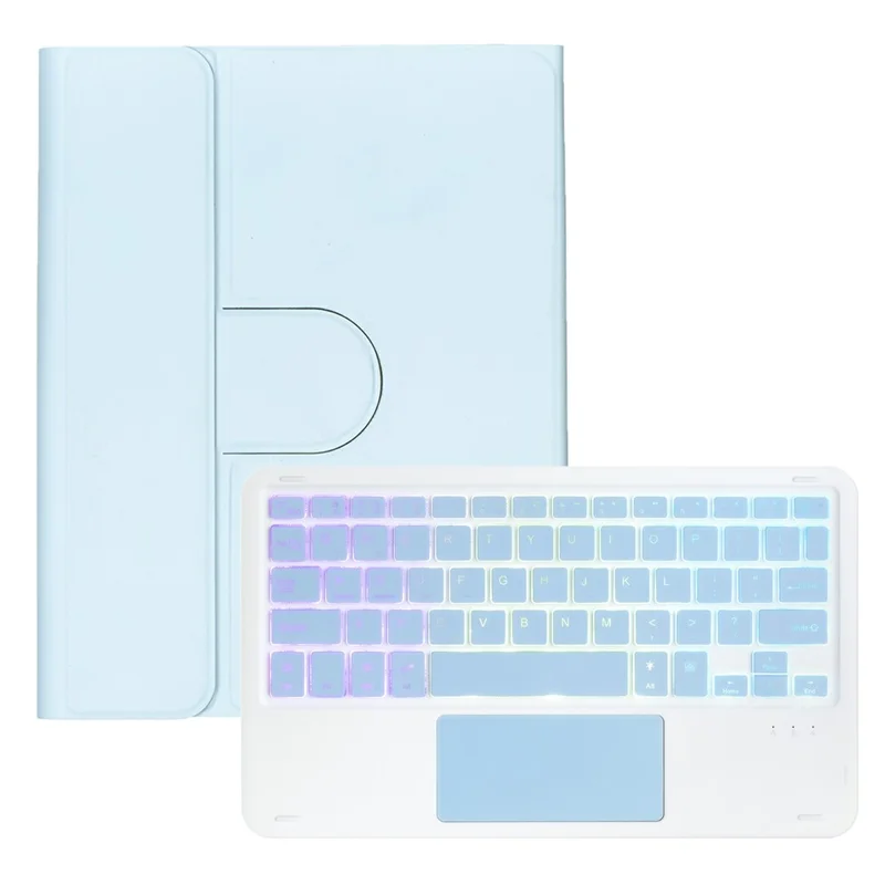 L13B-AS For iPad Pro 11 (2025)  /  (2024) Keyboard Case with Touchpad  /  Backlit Wireless Detachable Folio Keyboard Cover - Baby Blue