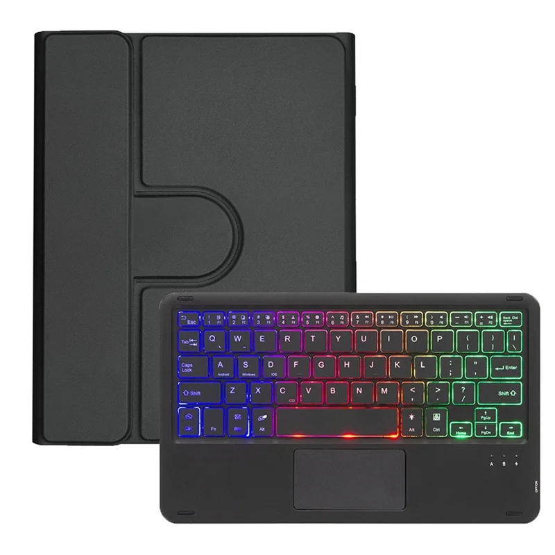 L102B-AS Wireless Keyboard Case with Backlit / Touchpad for iPad 10.2 (2021) / (2020) / (2019) / iPad Air 10.5 inch (2019) / Pro 10.5-inch (2017) Rotating Protective Cover - Black