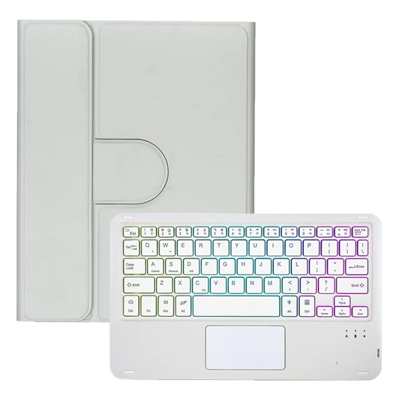 L102B-AS Wireless Keyboard Case with Backlit / Touchpad for iPad 10.2 (2021) / (2020) / (2019) / iPad Air 10.5 inch (2019) / Pro 10.5-inch (2017) Rotating Protective Cover - Grey