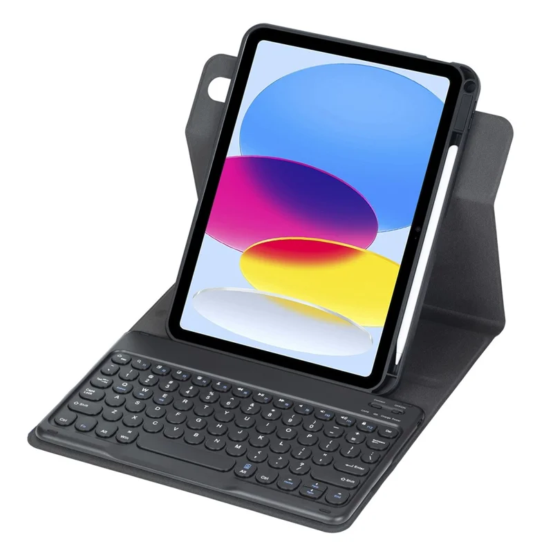 YL10B For iPad (2025)  /  iPad 10.9 (2022) 360 Degree Rotating Clear Acrylic Case Bluetooth-compatible Keyboard Cover - Black