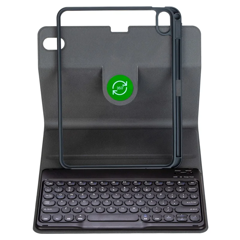 YL10B For iPad (2025)  /  iPad 10.9 (2022) 360 Degree Rotating Clear Acrylic Case Bluetooth-compatible Keyboard Cover - Black
