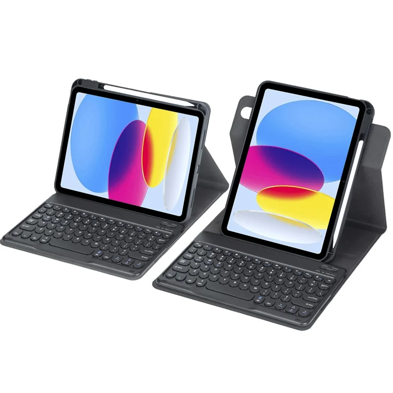 YL10B For iPad (2025)  /  iPad 10.9 (2022) 360 Degree Rotating Clear Acrylic Case Bluetooth-compatible Keyboard Cover - Black