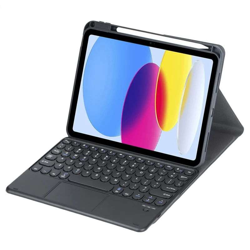 YL10B-A For iPad (2025)  /  iPad 10.9 (2022) 360 Degree Rotating Clear Acrylic Case Bluetooth-compatible Keyboard Cover with Touchpad - Black