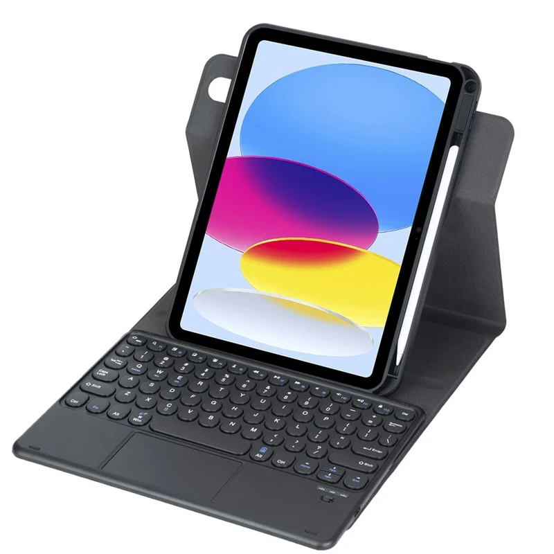 YL10B-A For iPad (2025)  /  iPad 10.9 (2022) 360 Degree Rotating Clear Acrylic Case Bluetooth-compatible Keyboard Cover with Touchpad - Black