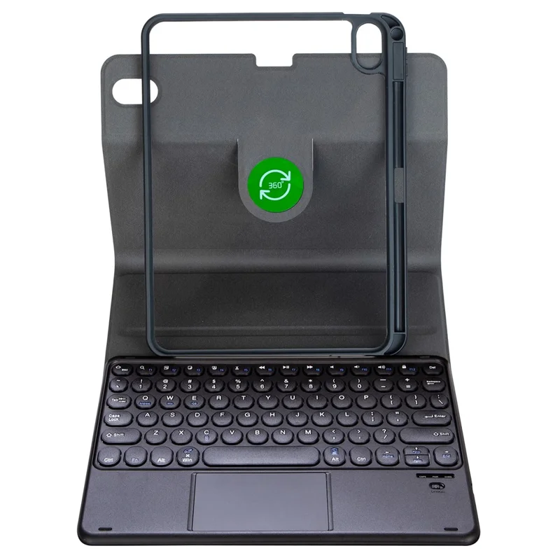 YL10B-A For iPad (2025)  /  iPad 10.9 (2022) 360 Degree Rotating Clear Acrylic Case Bluetooth-compatible Keyboard Cover with Touchpad - Black