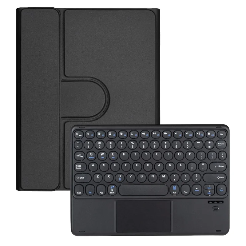 YL10B-A For iPad (2025)  /  iPad 10.9 (2022) 360 Degree Rotating Clear Acrylic Case Bluetooth-compatible Keyboard Cover with Touchpad - Black