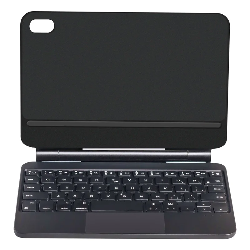 P06 For iPad mini (2024) / (2021) Bluetooth-compatible Wireless Keyboard Stand Case with Backlit - Black