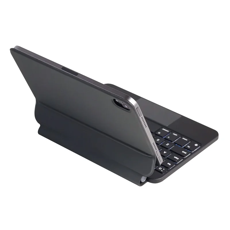 P06 For iPad mini (2024) / (2021) Bluetooth-compatible Wireless Keyboard Stand Case with Backlit - Black