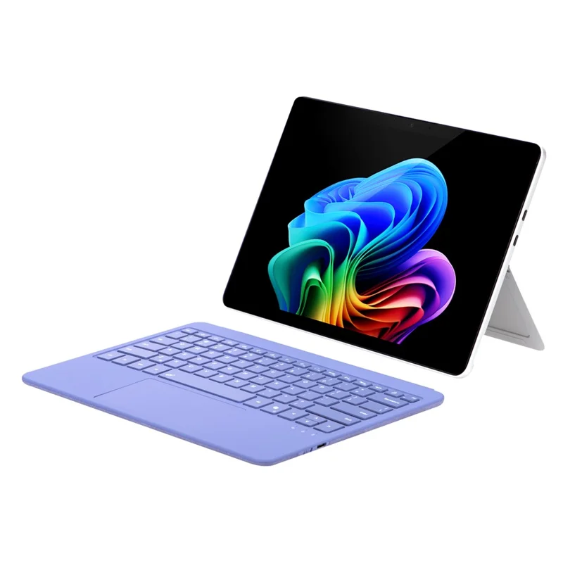 1088 For Microsoft Surface Pro 12inch Bluetooth-compatible Keyboard with Backlit Touchpad Keyboard - Purple