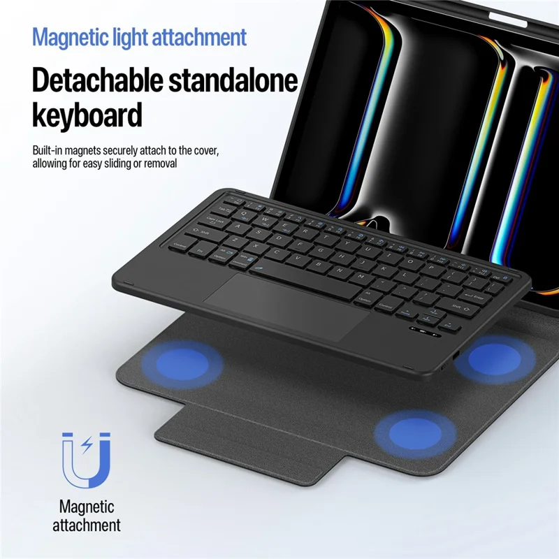 DUX DUCIS YK Series For iPad Pro 11 (2025) / (2024) Wireless Keyboard with Trackpad Detachable Bluetooth-compatible Keyboard Case - Black