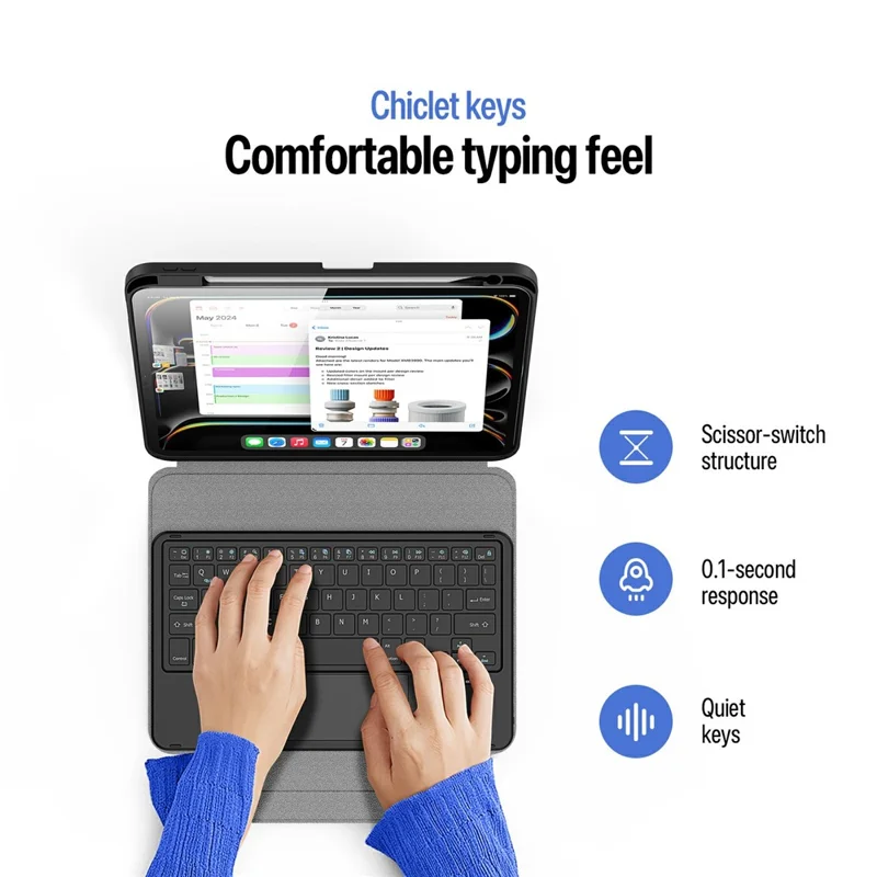DUX DUCIS YK Series For iPad Pro 11 (2025) / (2024) Wireless Keyboard with Trackpad Detachable Bluetooth-compatible Keyboard Case - Black
