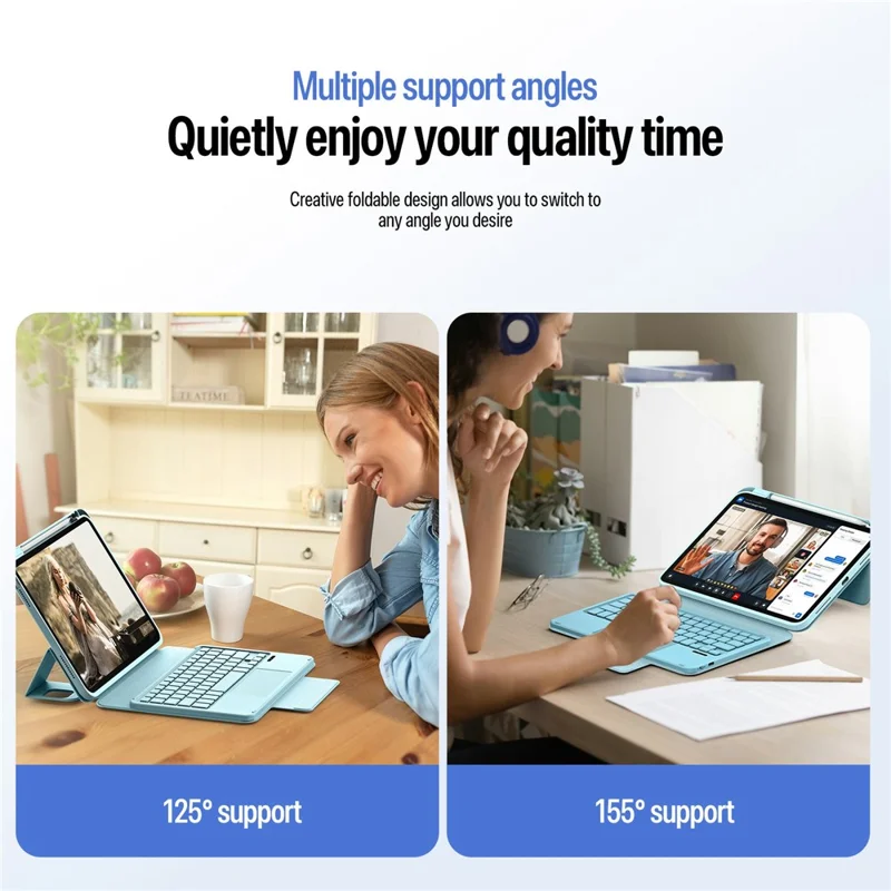 DUX DUCIS YK Series For iPad Pro 11 (2025) / (2024) Wireless Keyboard with Trackpad Detachable Bluetooth-compatible Keyboard Case - Blue