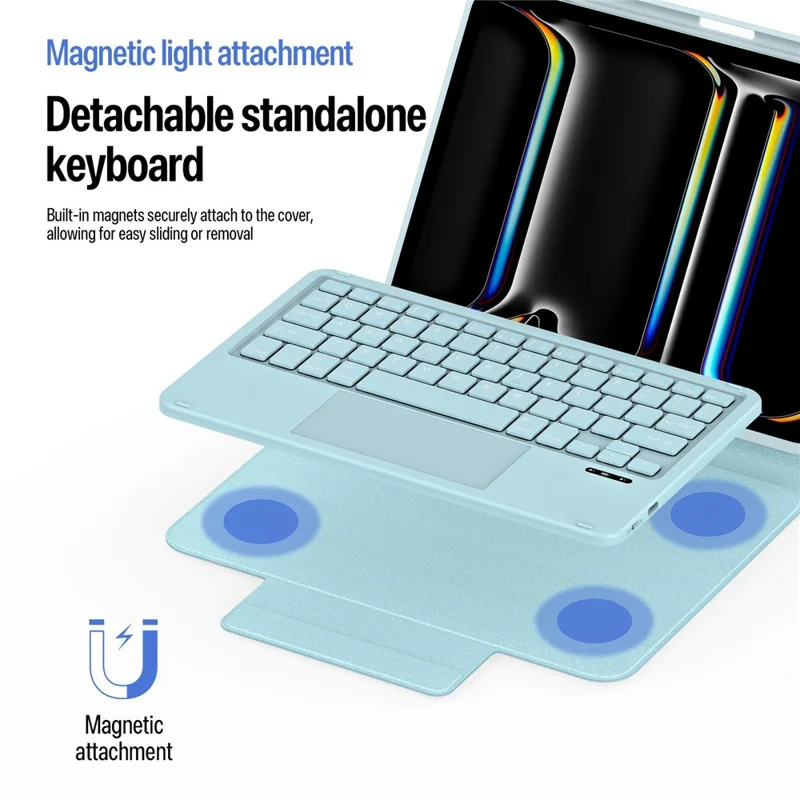 DUX DUCIS YK Series For iPad Pro 11 (2025) / (2024) Wireless Keyboard with Trackpad Detachable Bluetooth-compatible Keyboard Case - Blue