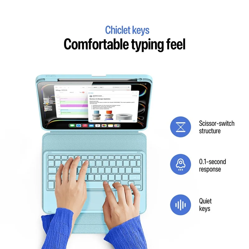 DUX DUCIS YK Series For iPad Pro 11 (2025) / (2024) Wireless Keyboard with Trackpad Detachable Bluetooth-compatible Keyboard Case - Blue