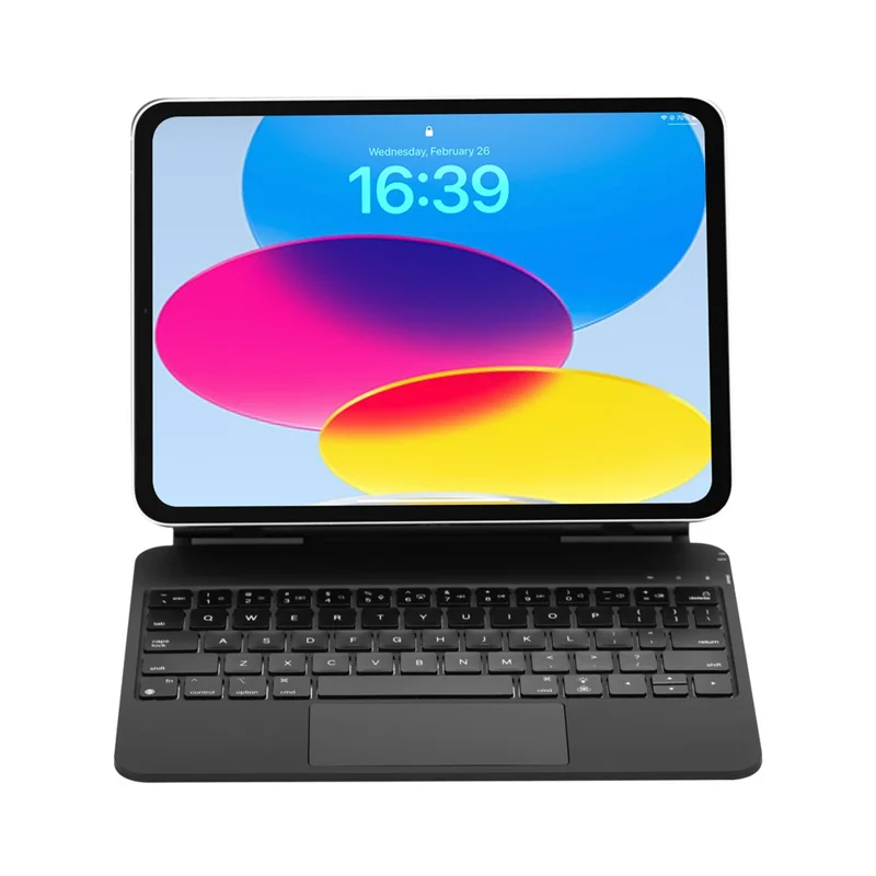 Y8 For iPad (2025) / iPad 10.9 (2022) Magnetic Floating Keyboard Case Detachable Bluetooth-compatible Keyboard with Trackpad and 7-Color Backlit - Black