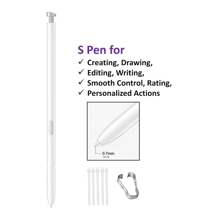 Für Samsung Galaxy S26 Ultra S948 Ersatz-Stylus-Touchscreen-Stift mit 5 Stk. Spitzen (ohne Logo) - Gold