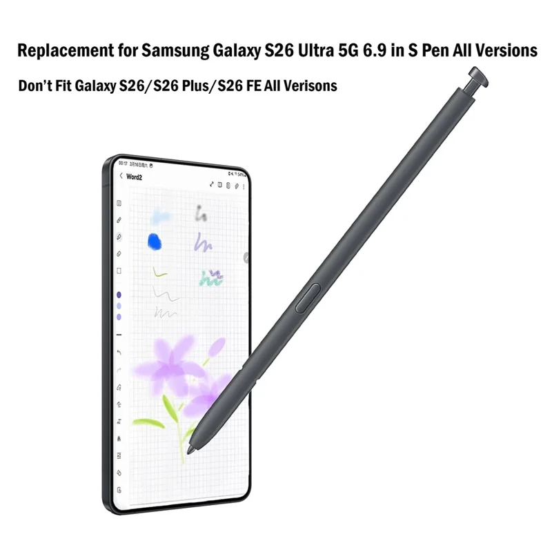 Für Samsung Galaxy S26 Ultra S948 Ersatz-Stylus-Touchscreen-Stift mit 5 Stk. Spitzen (ohne Logo) - Gold