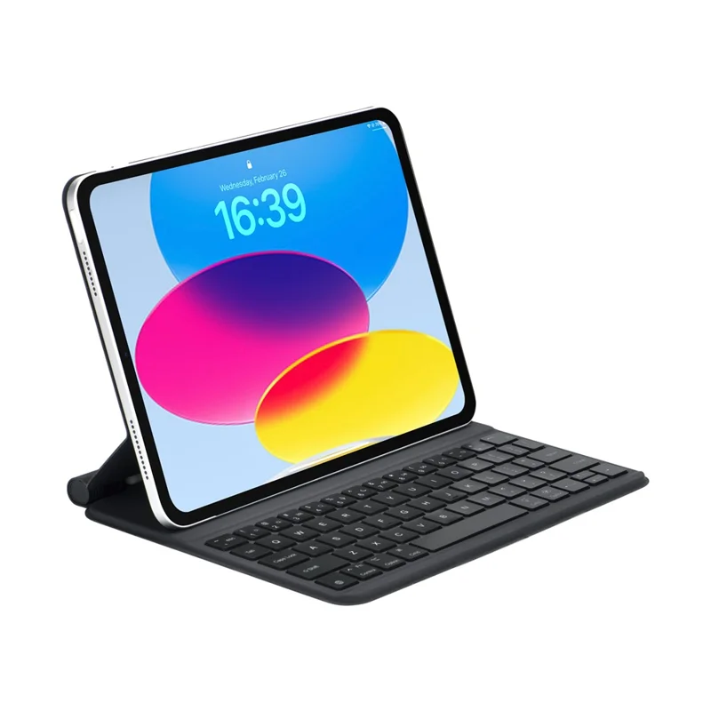 2038 For iPad (2025) / iPad 10.9 (2022) Keyboard Case with Smart Connector Detachable Keyboard Protective Cover with Backlit - Black