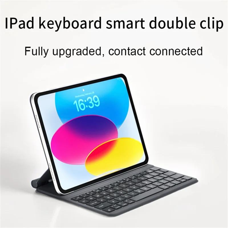 For iPad (2025) / iPad 10.9 (2022) Direct Connection Keyboard + Magnetic Leather Tablet Case - Black