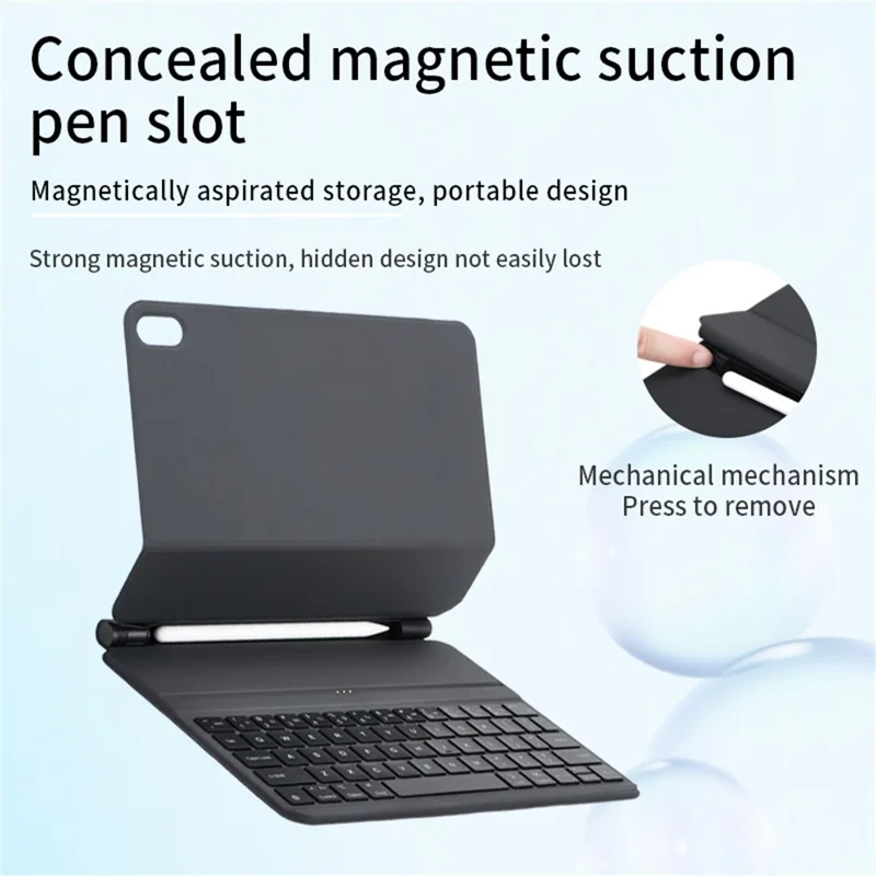 For iPad (2025) / iPad 10.9 (2022) Direct Connection Keyboard + Magnetic Leather Tablet Case - Black