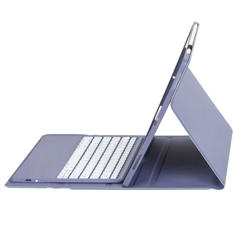 AH36 Para Huawei MatePad Pro Max Funda con Teclado Desmontable Compatible con Bluetooth Funda Protectora Ultrafina de Cuero PU+TPU - Morado