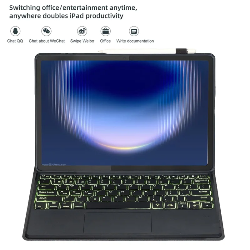 AH36-AS для Huawei MatePad Pro Max съемный чехол-клавиатура с Bluetooth, подсветкой, тачпадом, защитная крышка из искусственной кожи и TPU - черный