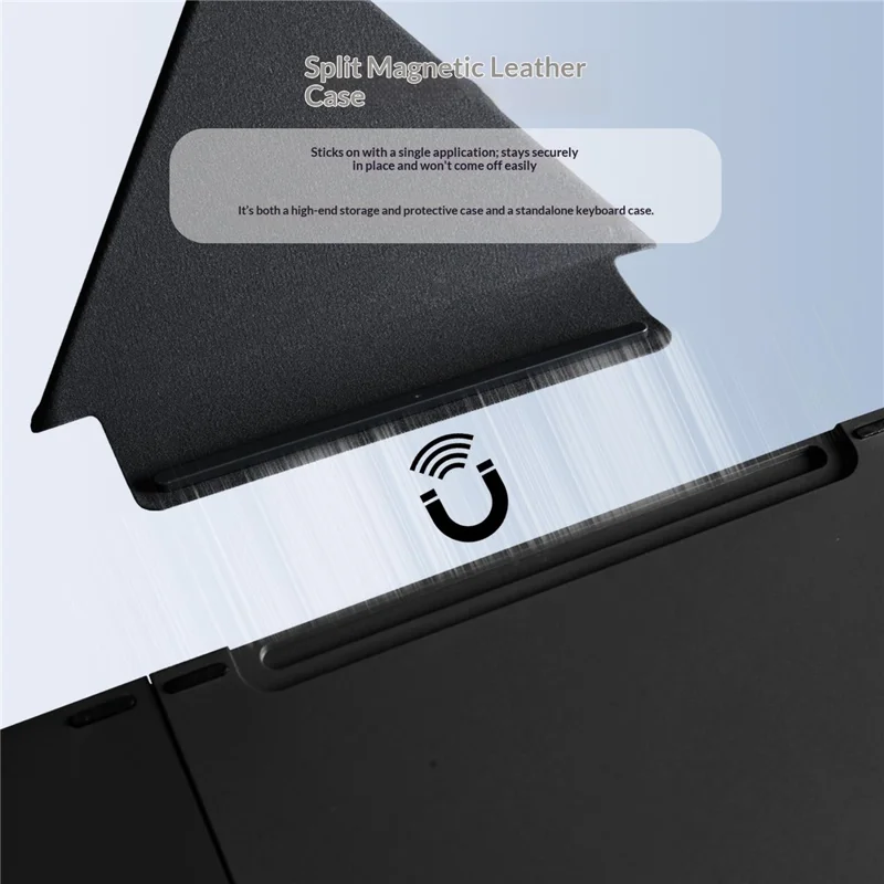 B089T 81-Key Tri-Fold Bluetooth-compatible Keyboard with Numeric Keypad Built-in Bracket for Phone Tablet Laptop - Black