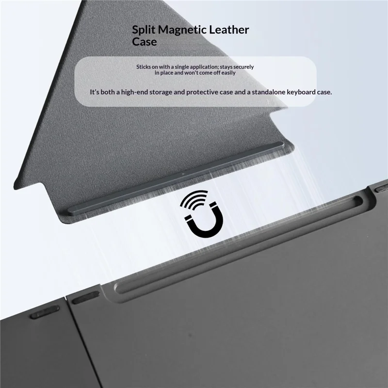 B089T 81-Key Tri-Fold Bluetooth-compatible Keyboard with Numeric Keypad Built-in Bracket for Phone Tablet Laptop - Grey