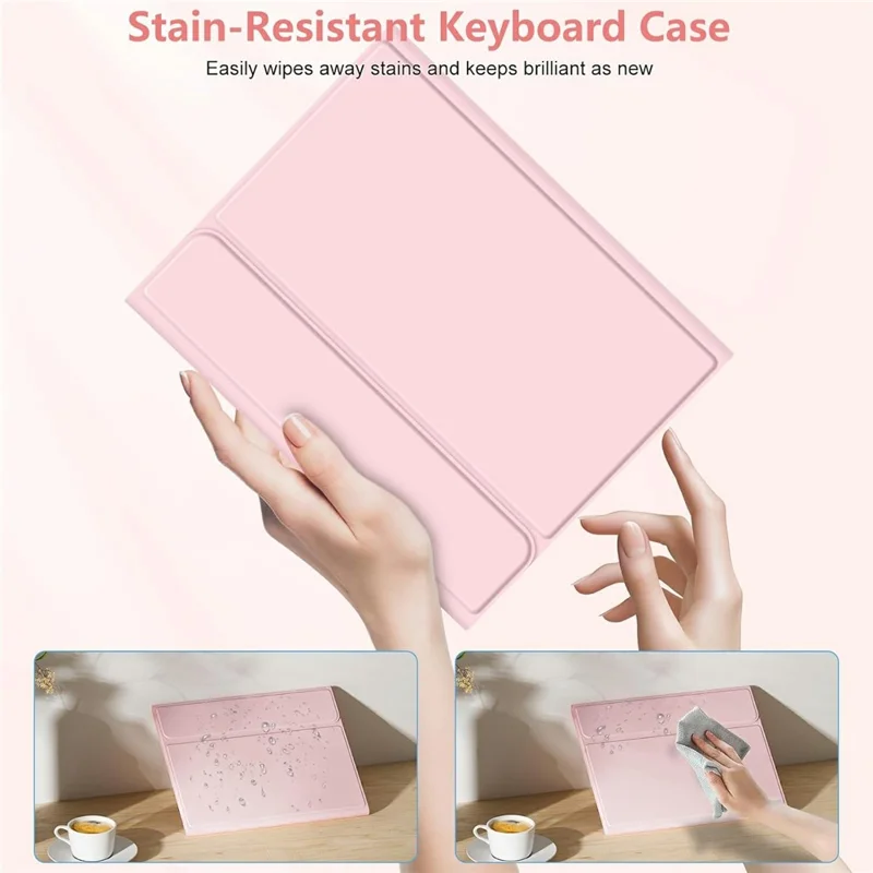 For iPad (2025) / iPad 10.9 (2022) Magnetic Detachable Bluetooth-compatible Keyboard Case - Pink