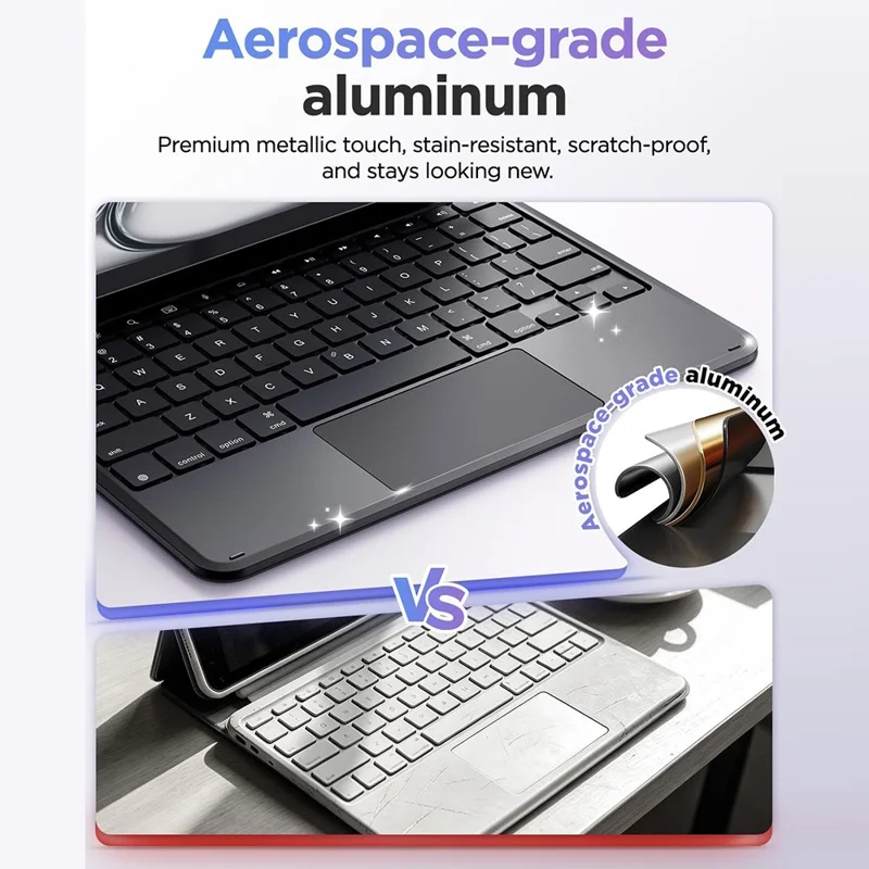 MK021 For iPad (2025)  /  iPad 10.9 (2022) Magnetic Floating Bluetooth-compatible 5.4 Keyboard Case with Touchpad - Black