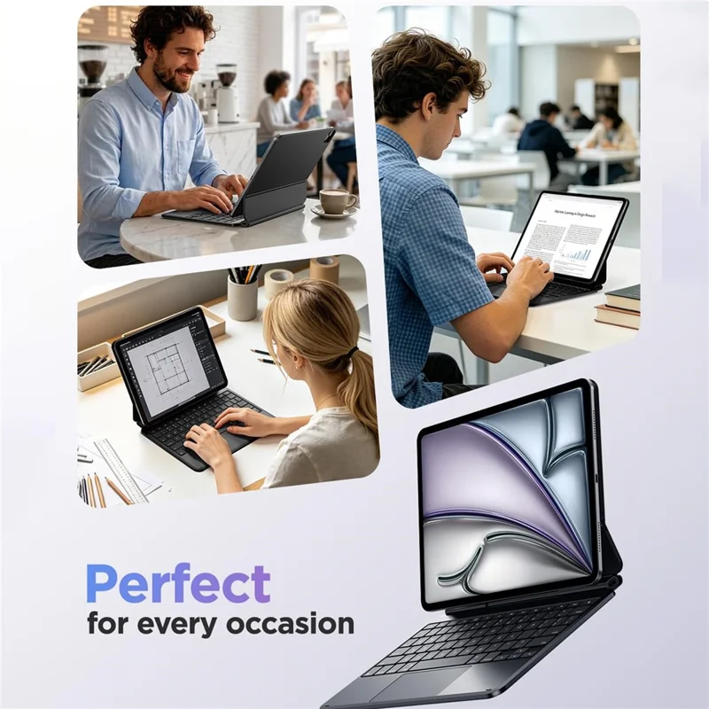 MK021 For iPad Pro 13 (2025)  /  (2024) Magnetic Floating Bluetooth-compatible 5.4 Keyboard Case with Touchpad - Black