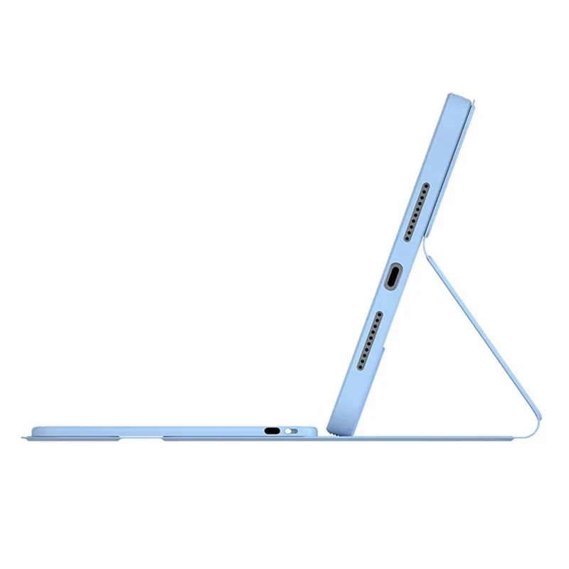 TPU Tablet Stand Case Dust-proof Magnetic Protective Cover with Detachable Bluetooth-compatible Keyboard Mouse Pencil Holder for iPad mini (2021) - Blue