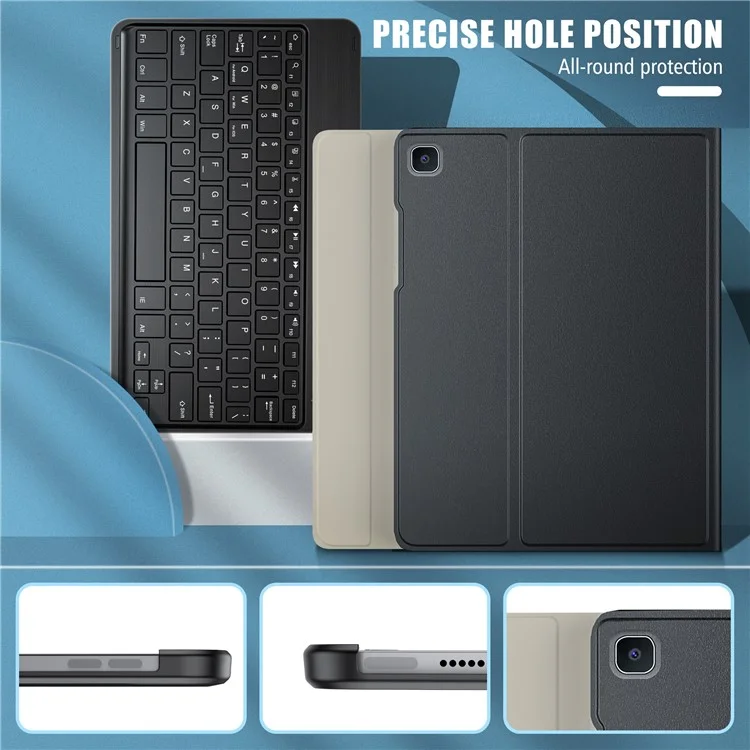 Ultra-thin Leather Tablet Stand Protective Shell with Detachable Bluetooth-compatible Keyboard for Samsung Galaxy Tab A7 10.4 (2020) - Black