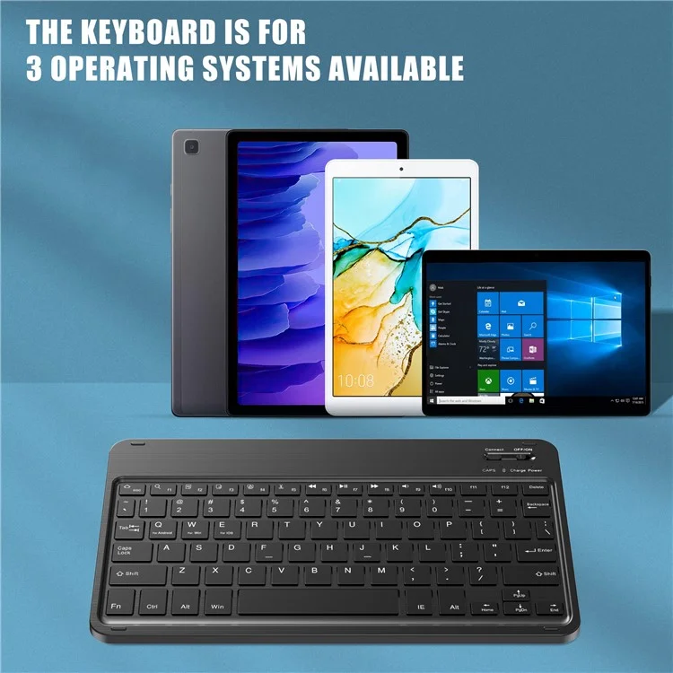 Ultra-thin Leather Tablet Stand Protective Shell with Detachable Bluetooth-compatible Keyboard for Samsung Galaxy Tab A7 10.4 (2020) - Black