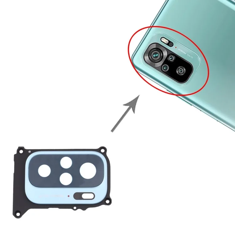 Rückkameraobjektiv-Halterungsabdeckung mit Glasstück (ohne Logo) für Xiaomi Redmi Note 10S M2101K7BG/M2101K7BI/M2101K7BNY / Note 10 4G M2101K7AI/M2101K7AG - Grün