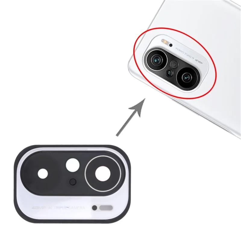 Back Camera Lens Holder Cover with Glass Part (without Logo) for Xiaomi Mi 11X M2012K11AI - White