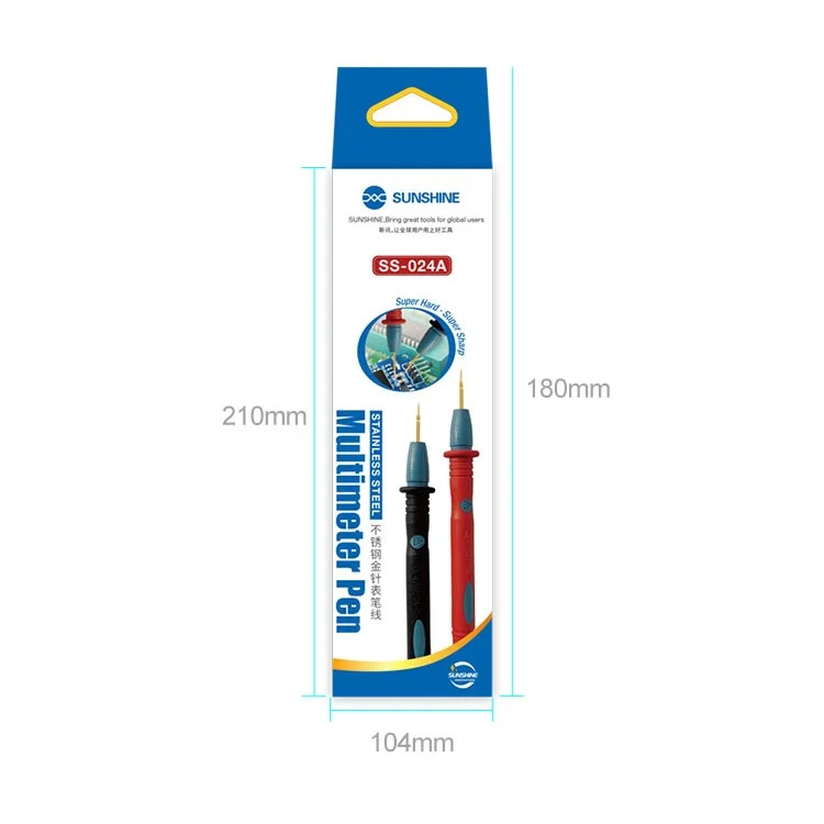 Sunshine SS-024A Super Duro Súper Afilado de Acero Inoxidable Con Sonda de Oro Electroplacada Con Punta Especial (sin Logotipo)