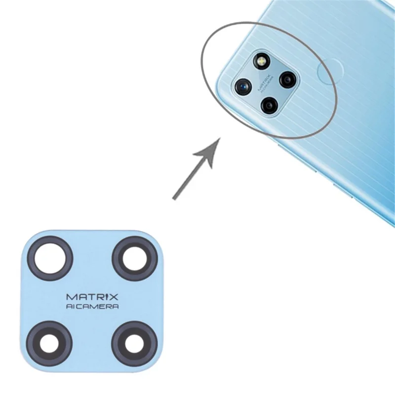 For Realme C25Y RMX3265 RMX3268 Rear Back Camera Lens Cover Replacement Part (without Logo) - Blue