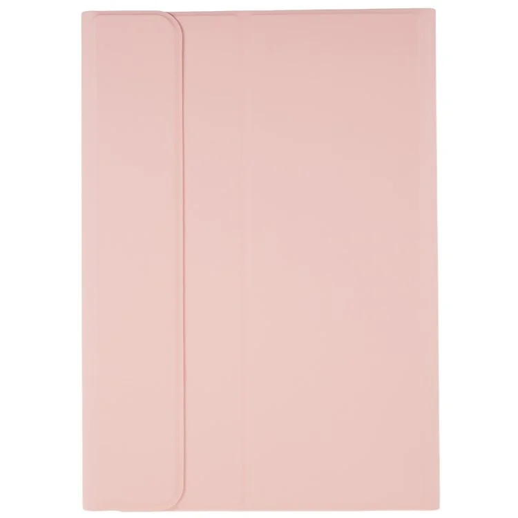 For Xiaomi Pad 5/5 Pro PU Leather Stand Case Tablet Cover + Round Cap Wireless Bluetooth-compatible Keyboard with Touchpad - Pink
