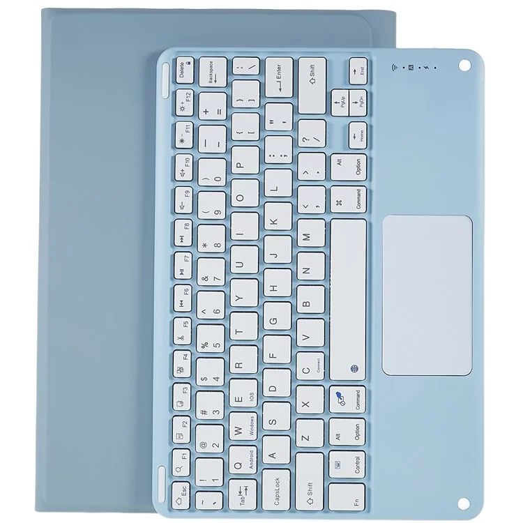 For Xiaomi Pad 5/5 Pro Square Cap Touchpad Wireless Bluetooth-compatible Keyboard + Stand Leather Tablet Case - Blue