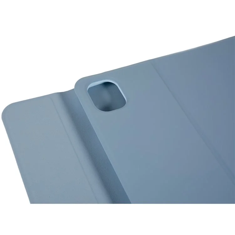 For Xiaomi Pad 5/5 Pro Square Cap Touchpad Wireless Bluetooth-compatible Keyboard + Stand Leather Tablet Case - Blue