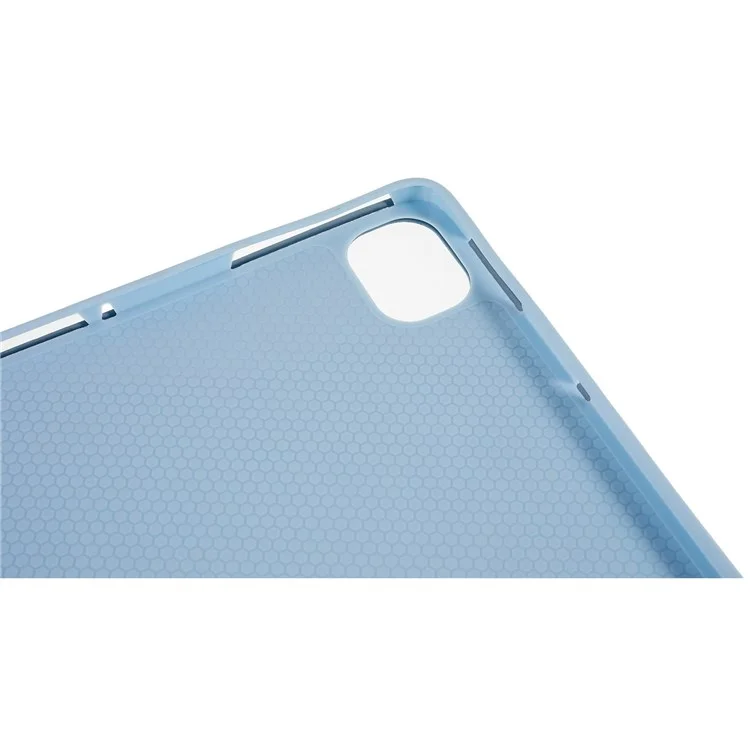 For Xiaomi Pad 5/5 Pro Square Cap Touchpad Wireless Bluetooth-compatible Keyboard + Stand Leather Tablet Case - Blue