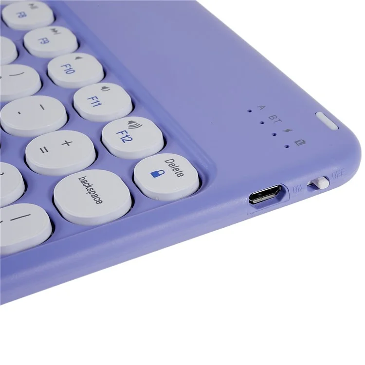 X3 Teclado Redondo De 10 Pulgadas Teclado Bluetooth Mini Mini Magnético Magnético Universal Teclado Para Tabletas Teléfonos - Púrpura